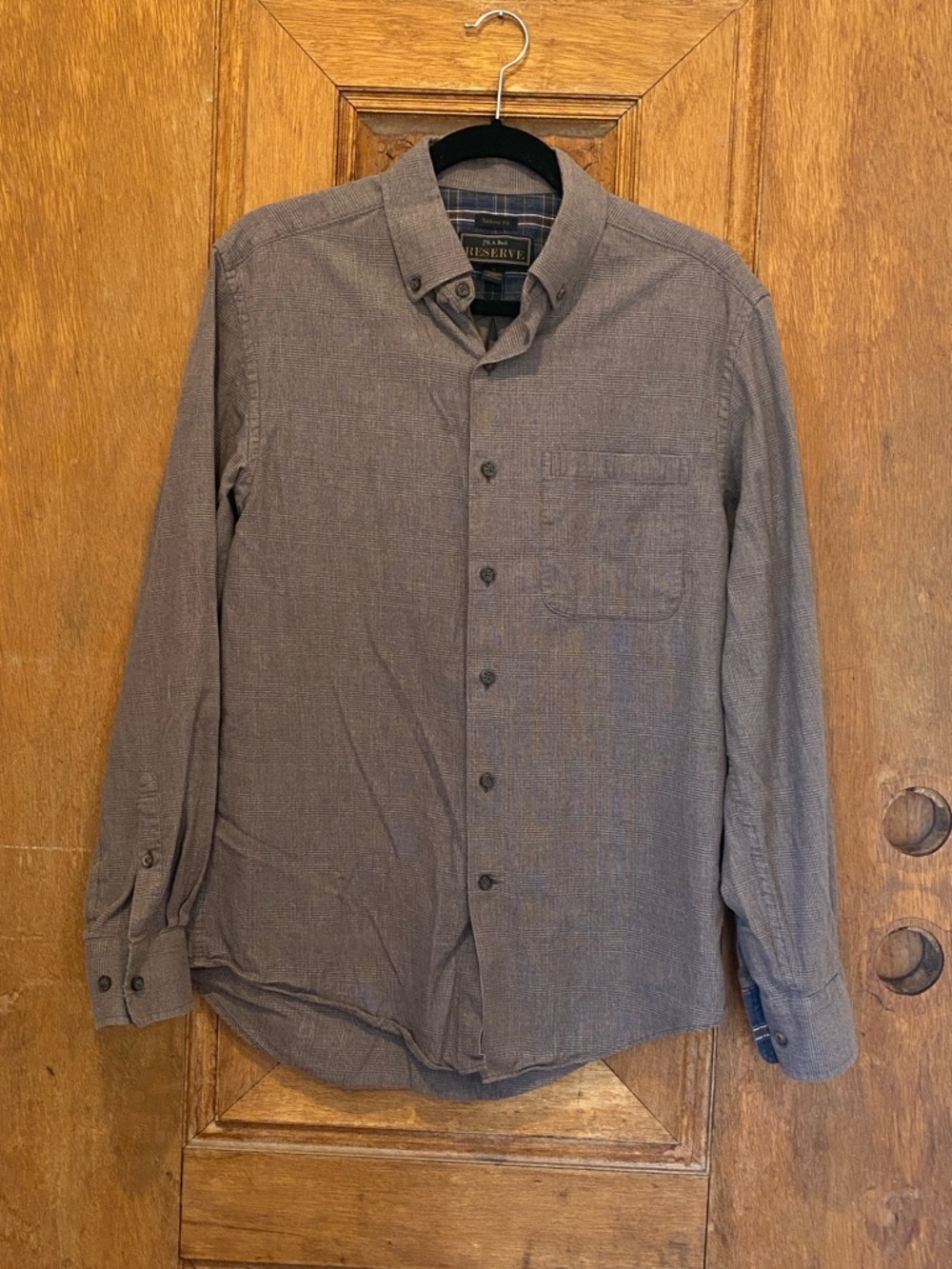 JOS. A. Bank Reserve tailored fit button down shirt herringbone brown